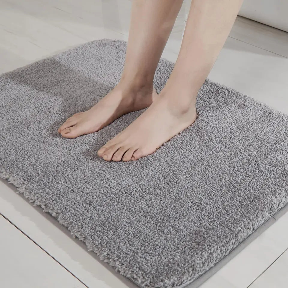 16x24 Grey Plain Color Luxury Bath Rugs