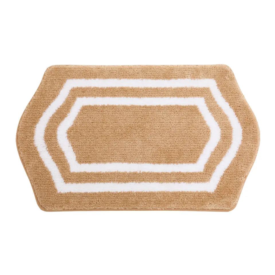 17x27 Beige Luxury Plush Oval Bath Rugs