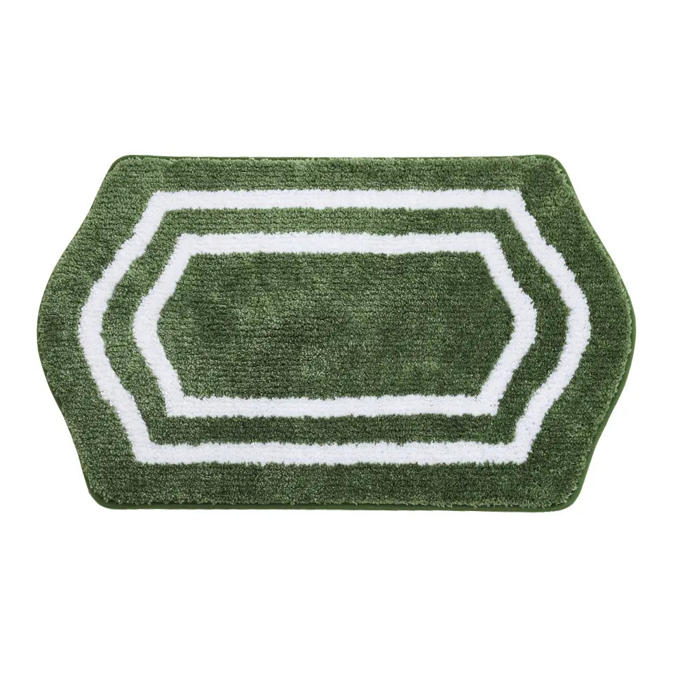 17x27 Green Luxury Plush Oval Bath Rugs