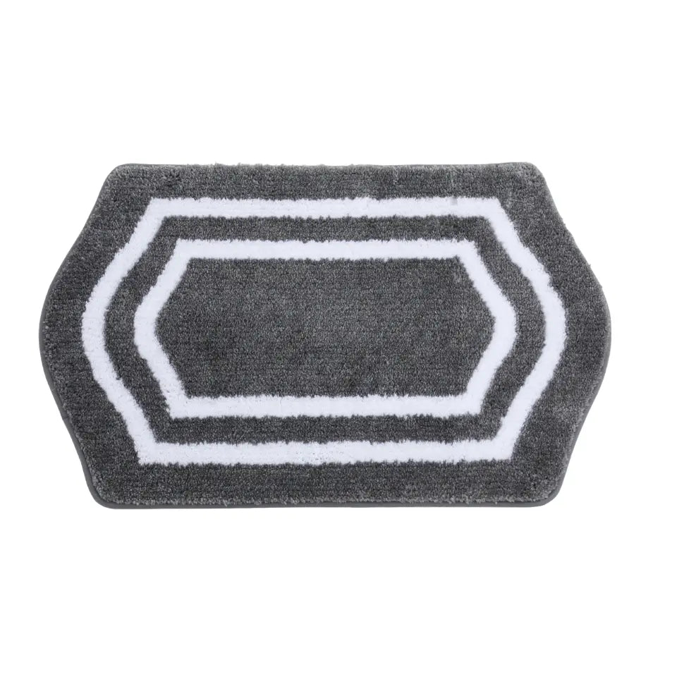 17x27 Grey Luxury Plush Oval Bath Rugs