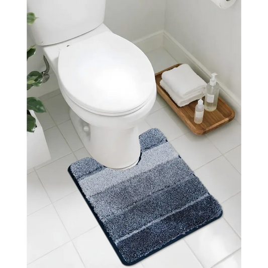 20x24 Dark Blue Ombre U Shaped Bathroom Rug