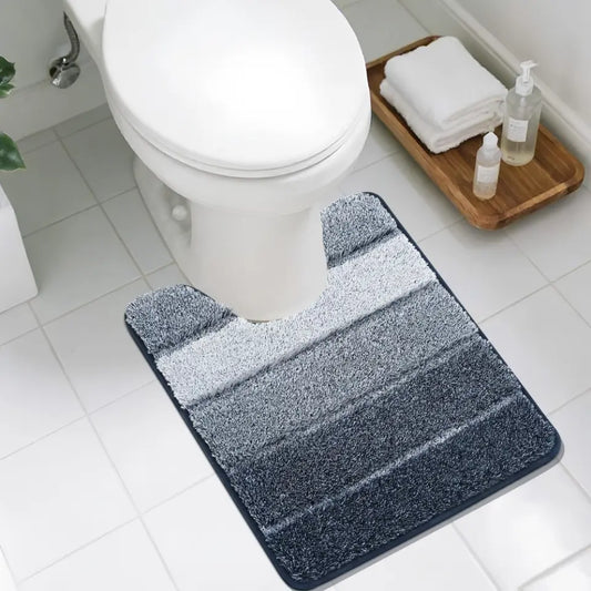 20x24 Dark Blue Ombre U Shaped Bathroom Rug