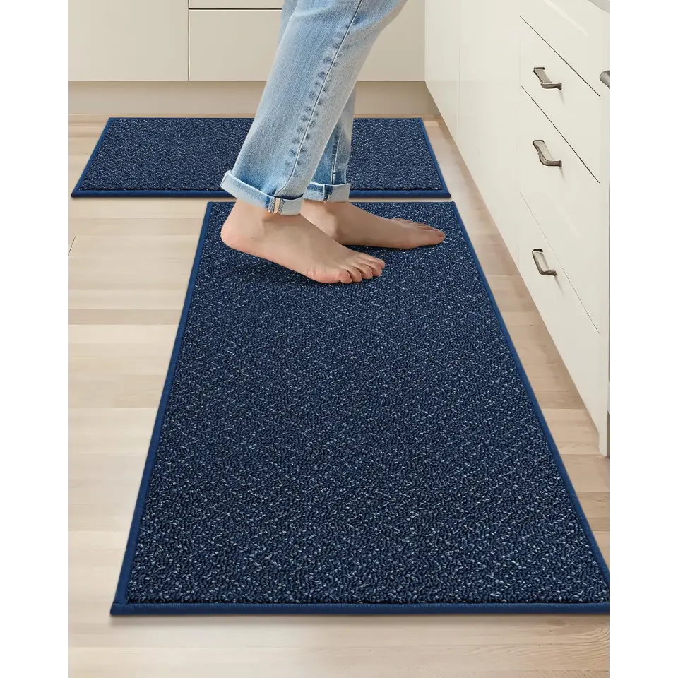20x32 20x48 Blue Chevron Kitchen Rugs