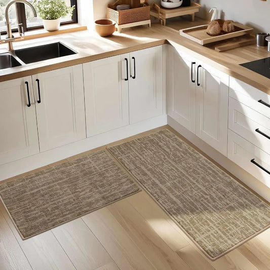 20x32 20x48 Taupe Abstract Kitchen Rugs Set for Kitchen Corner Use
