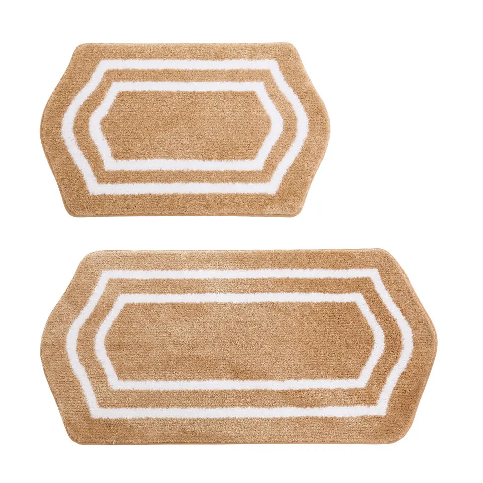 20x32 24x48 Beige Luxury Plush Oval Bath Rugs