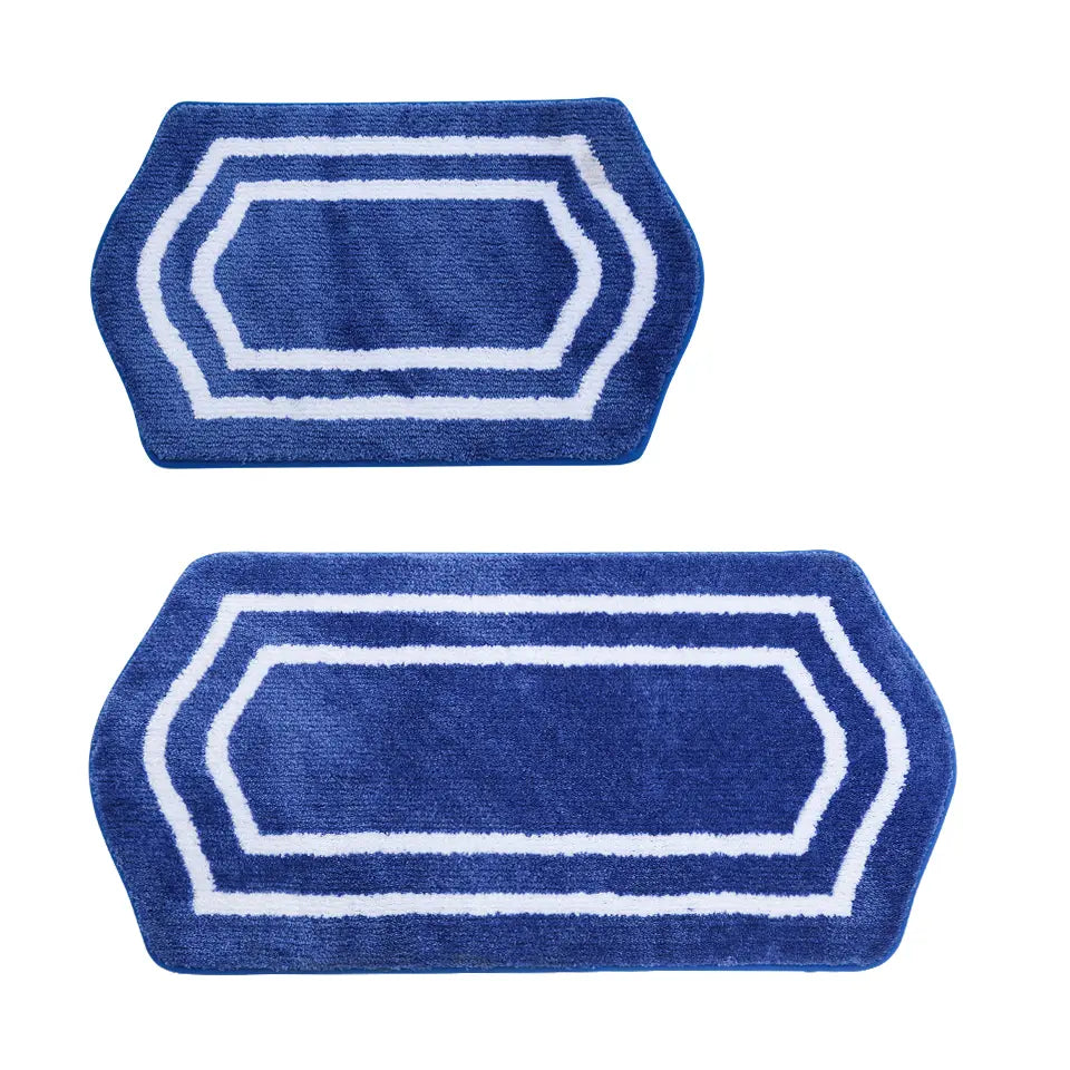 20x32 24x48 Blue Luxury Plush Oval Bath Rugs