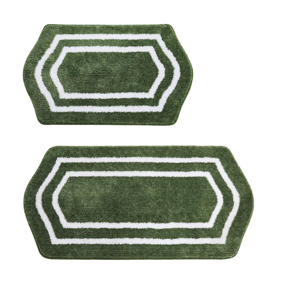 20x32 24x48 Green Luxury Plush Oval Bath Rugs