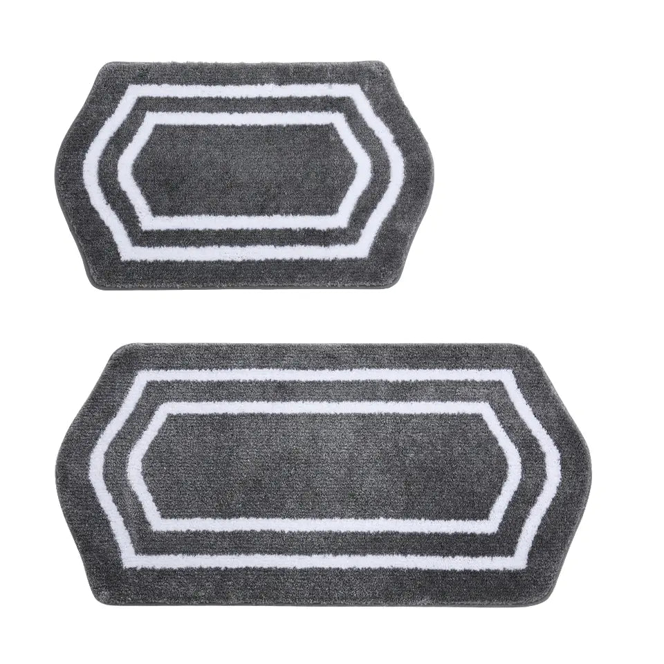 20x32 24x48 Grey Luxury Plush Oval Bath Rugs