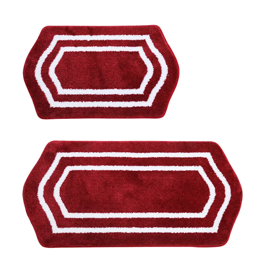 20x32 24x48 Red Luxury Plush Oval Bath Rugs