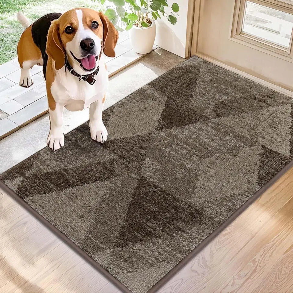20x32 Brown Geometric Abstract Front Door Rugs Inside