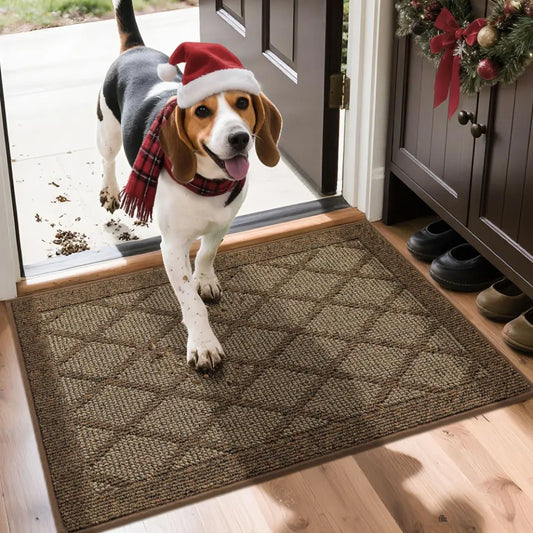 20x32 Brown Plain Diamond Door Mats