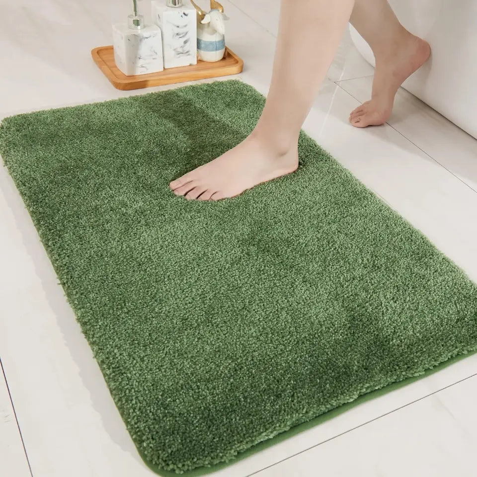 20x32 Green Plain Color Luxury Bath Rugs