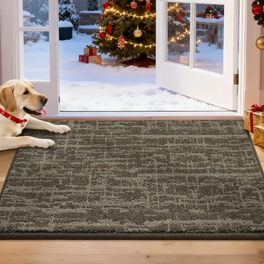 20x32 Light Brown Abstract Carpet Front Door