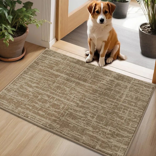 20x32 Taupe Abstract Carpet Front Door