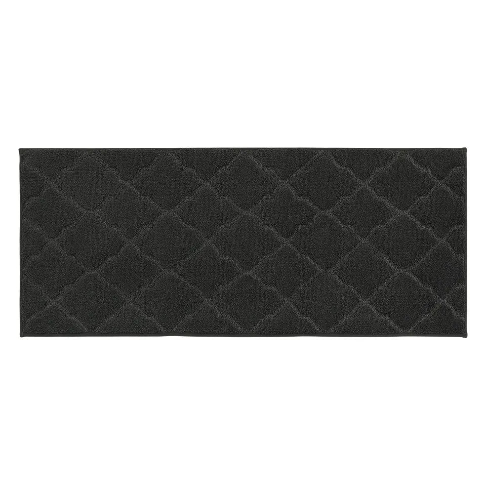 20x48 Black Trellis Scatter Rugs for Kitchen