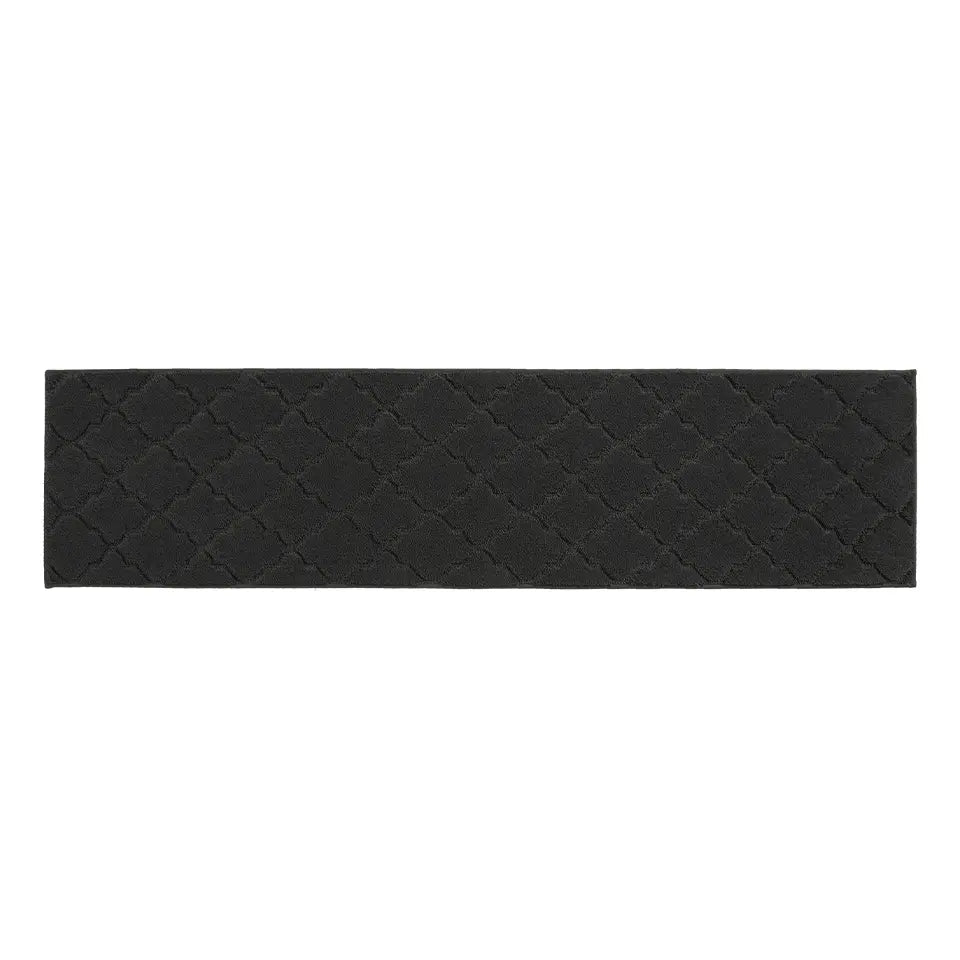 20x79 Black Trellis Scatter Rugs for Kitchen