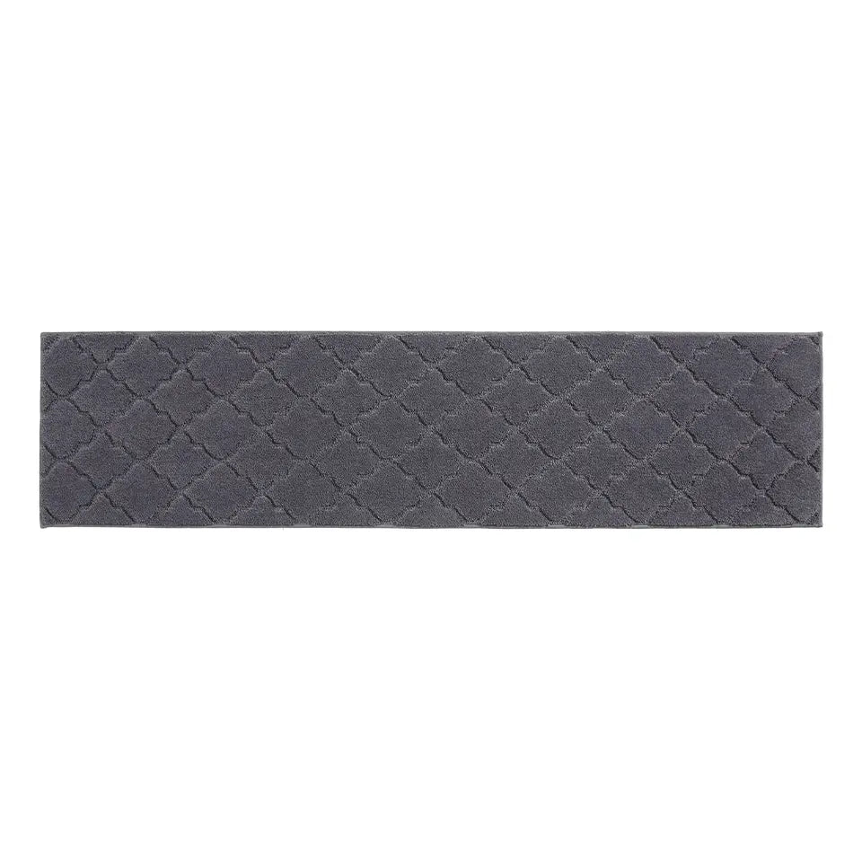 20x79 Dark Grey Trellis Scatter Rugs for Kitchen