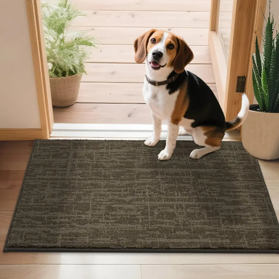 24X36 Brown Abstract Carpet Front Door