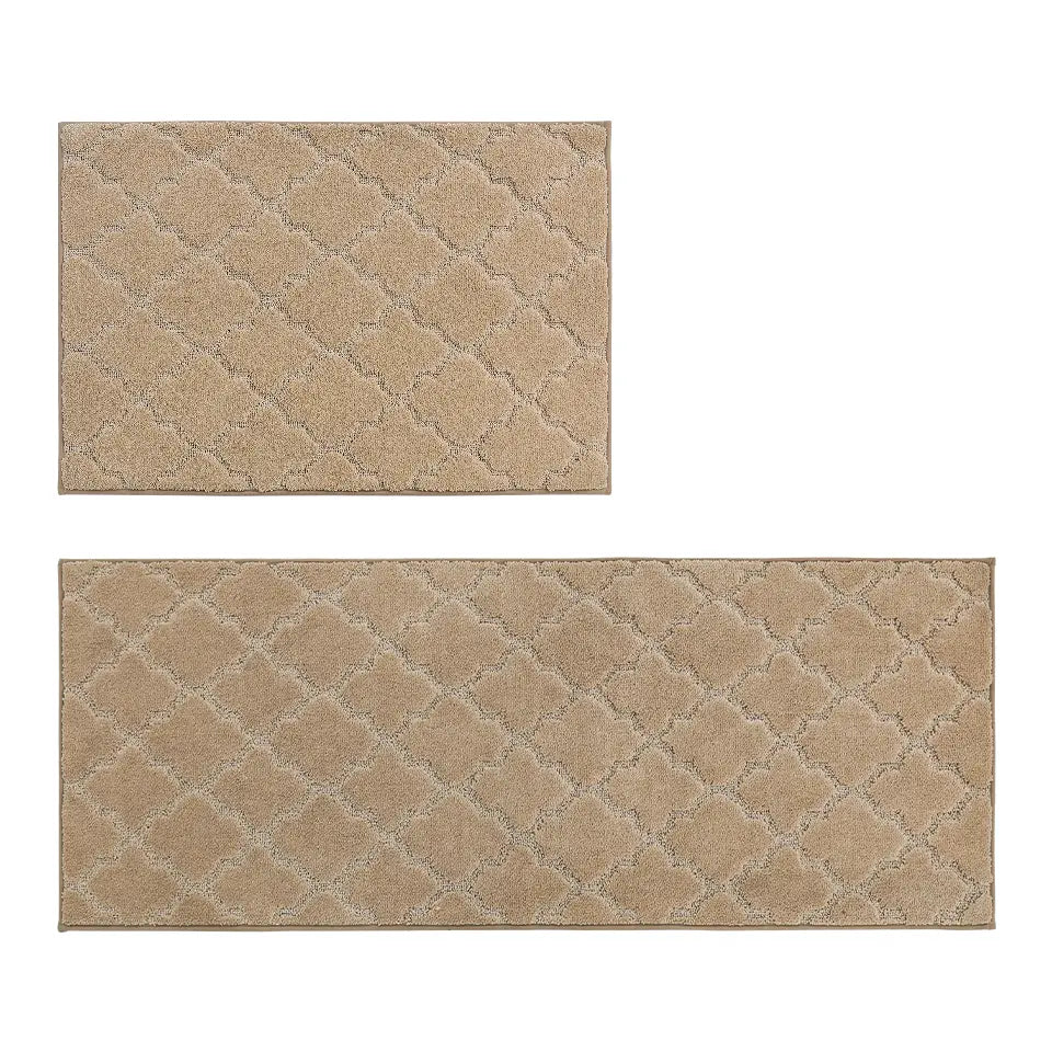 24x35 24x60 Beige Trellis Scatter Rugs for Kitchen