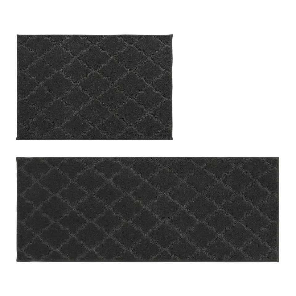 24x35 24x60 Black Trellis Scatter Rugs for Kitchen