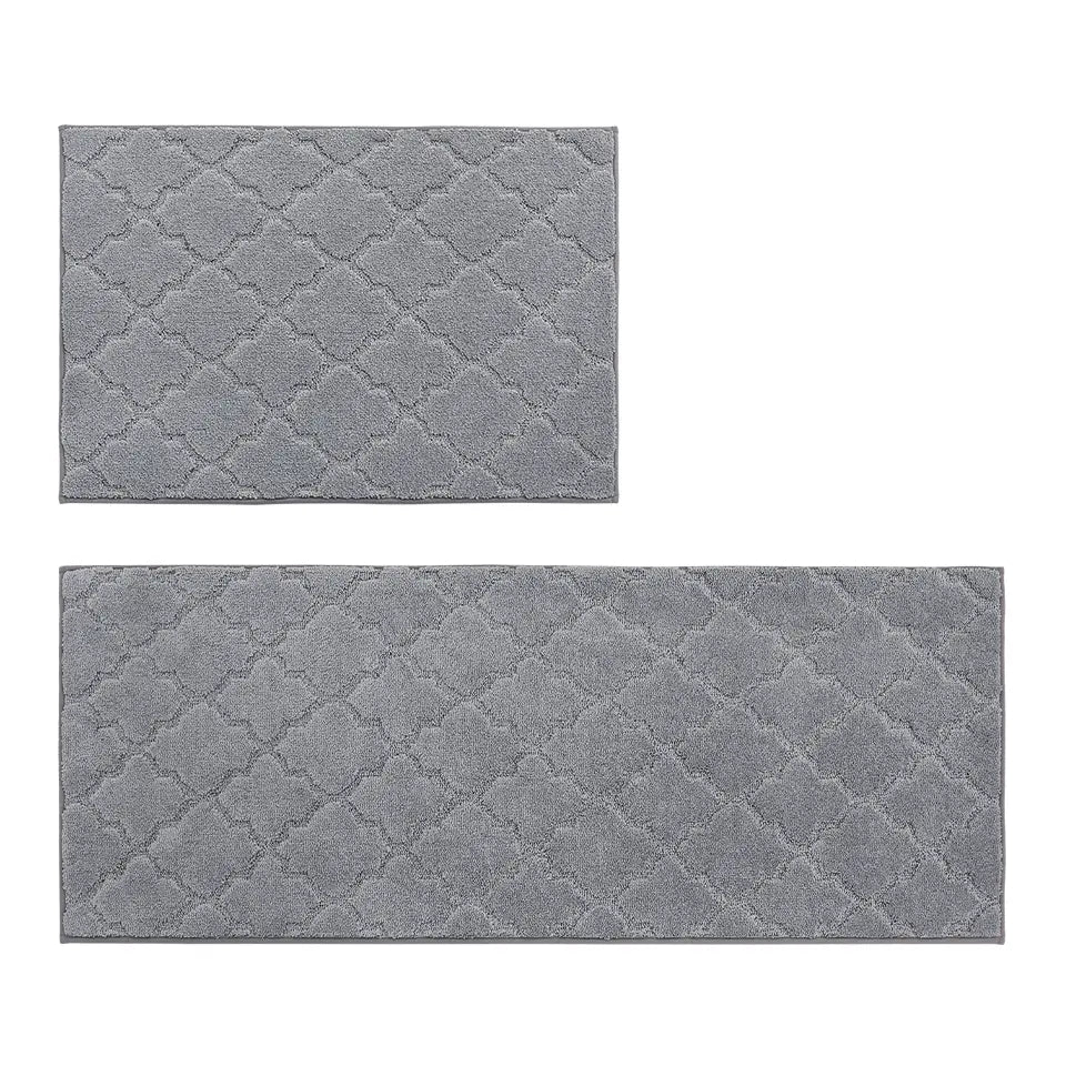 24x35 24x60 Grey Trellis Scatter Rugs for Kitchen