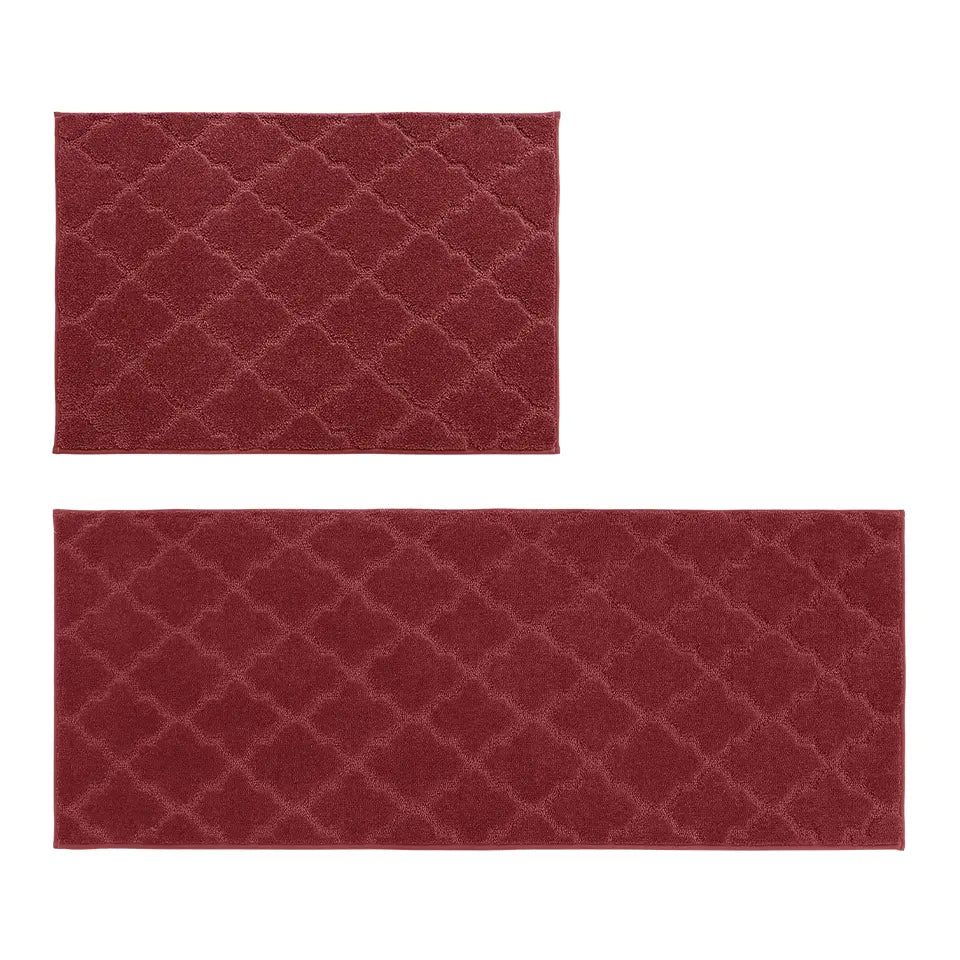 24x35 24x60 Red Trellis Scatter Rugs for Kitchen