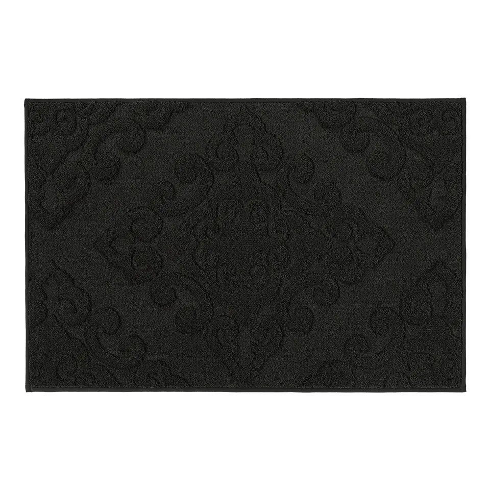 24x36 Black Elegant Floral Door Mats