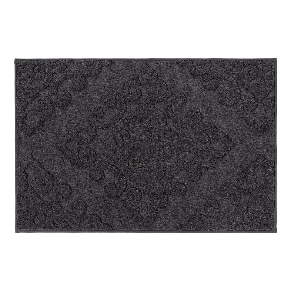 24x36 Dark Grey Elegant Floral Door Mats
