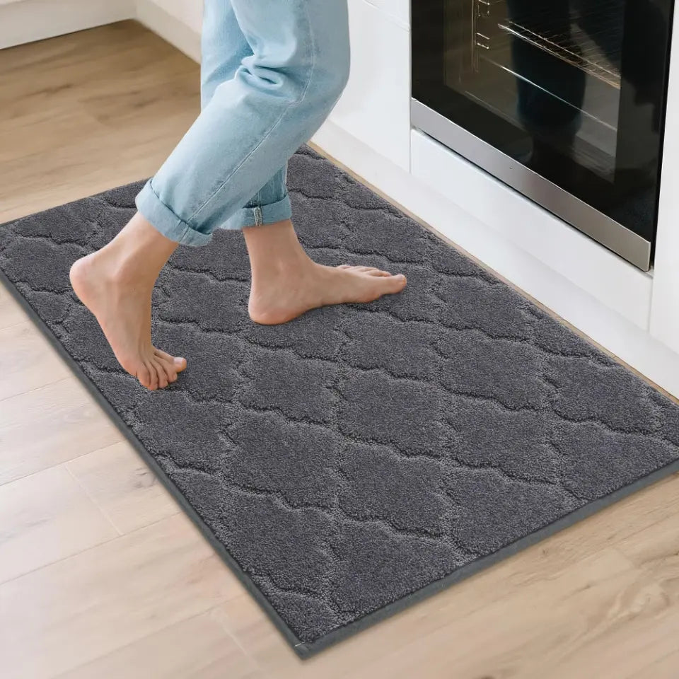 24x36 Dark Grey Trellis Scatter Rugs for Kitchen