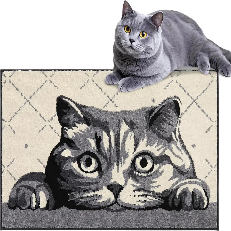 24x36 Grey Cat Front Door Mat