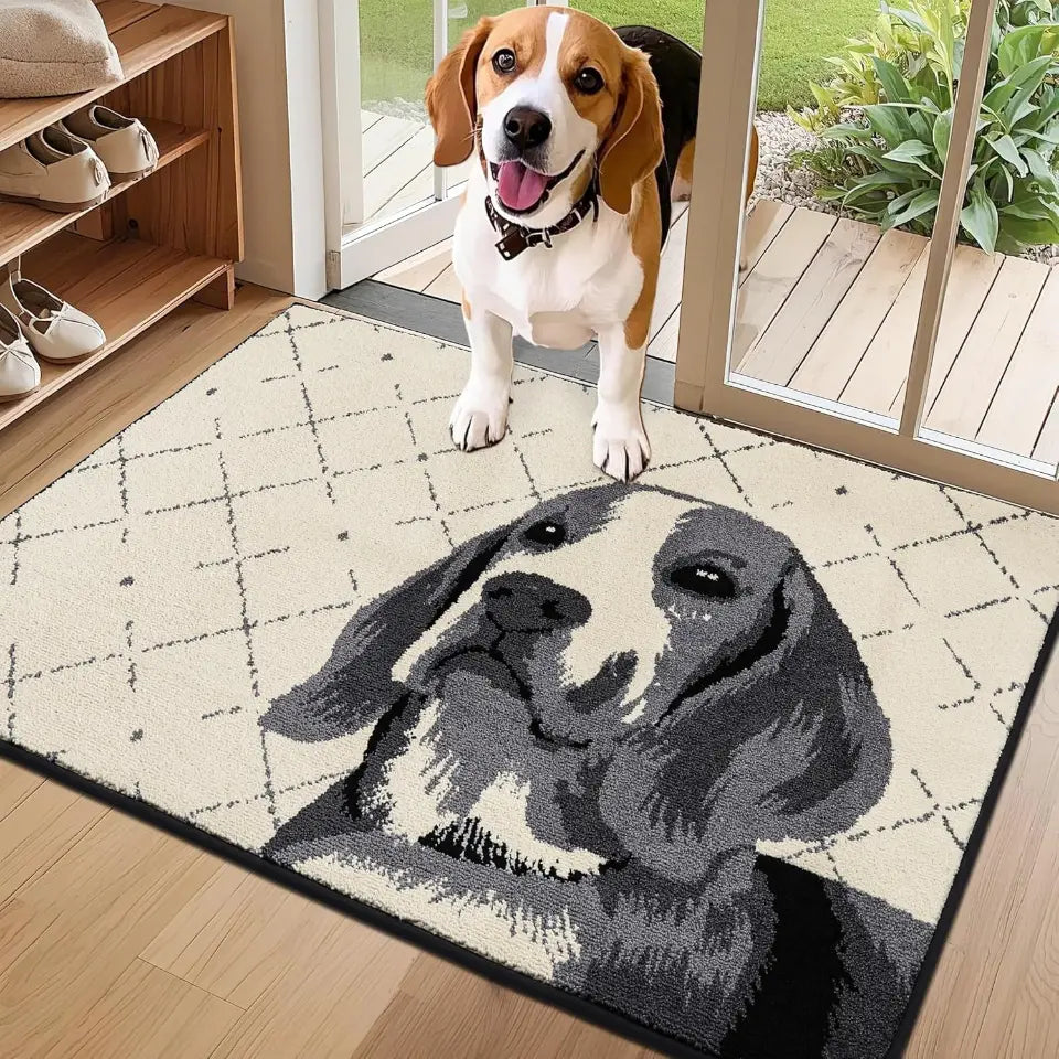 24x36 Grey Dog Welcome Mats