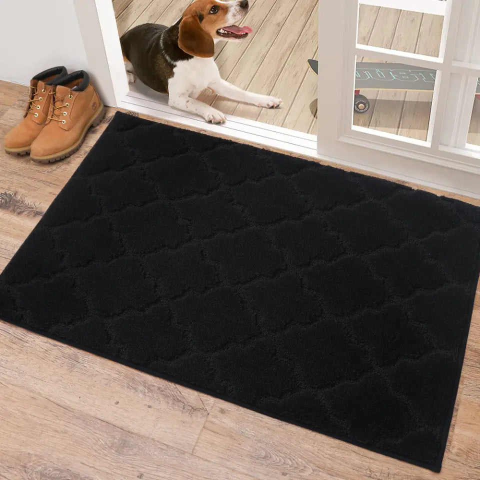 24x36 Middle Black Trellis Door Rug Indoor