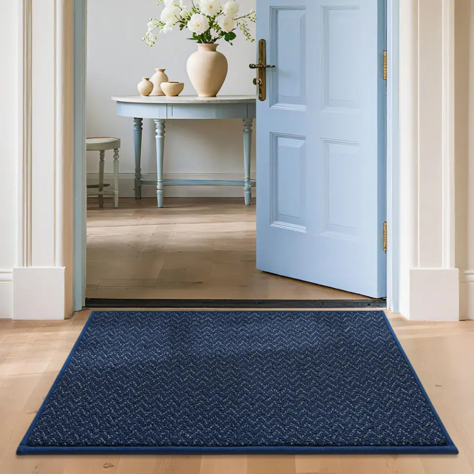 24x36 Navy Blue Chevron Door Mats