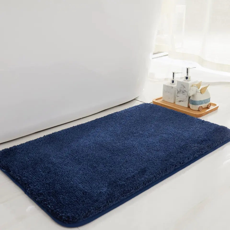 24x36 Navy Blue Plain Color Luxury Bath Rugs