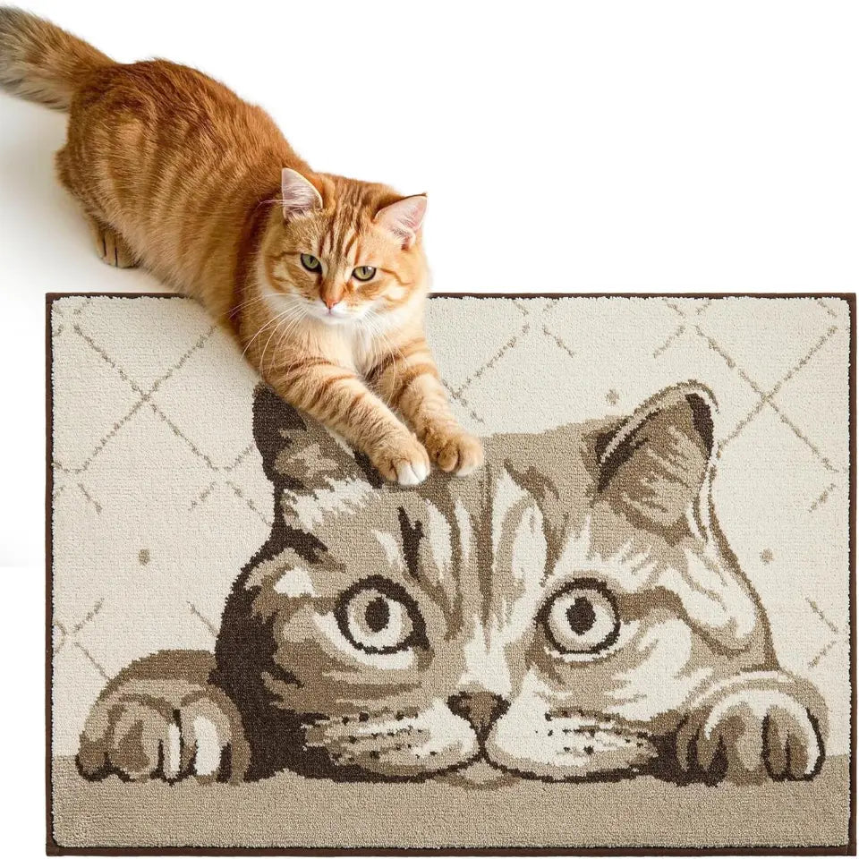 24x36 Taupe Cat Front Door Mat