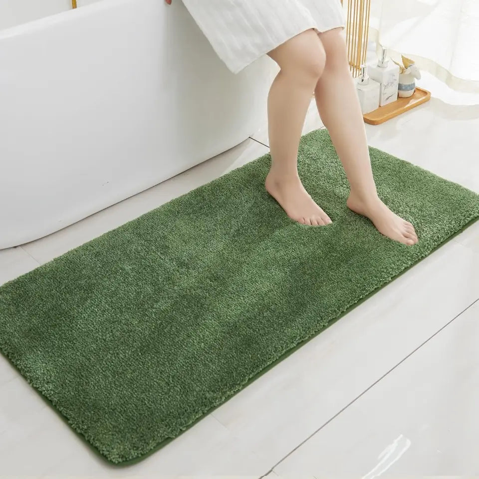 24x48 Green Plain Color Luxury Bath Rugs