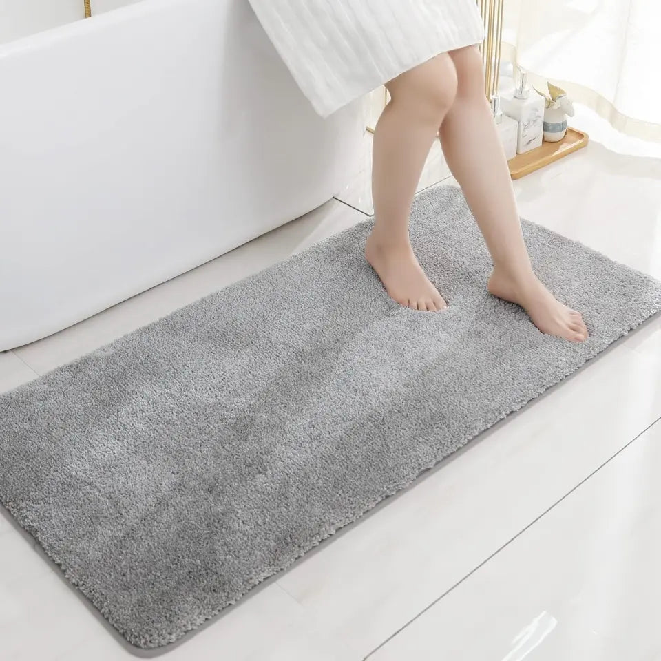 24x48 Grey Plain Color Luxury Bath Rugs