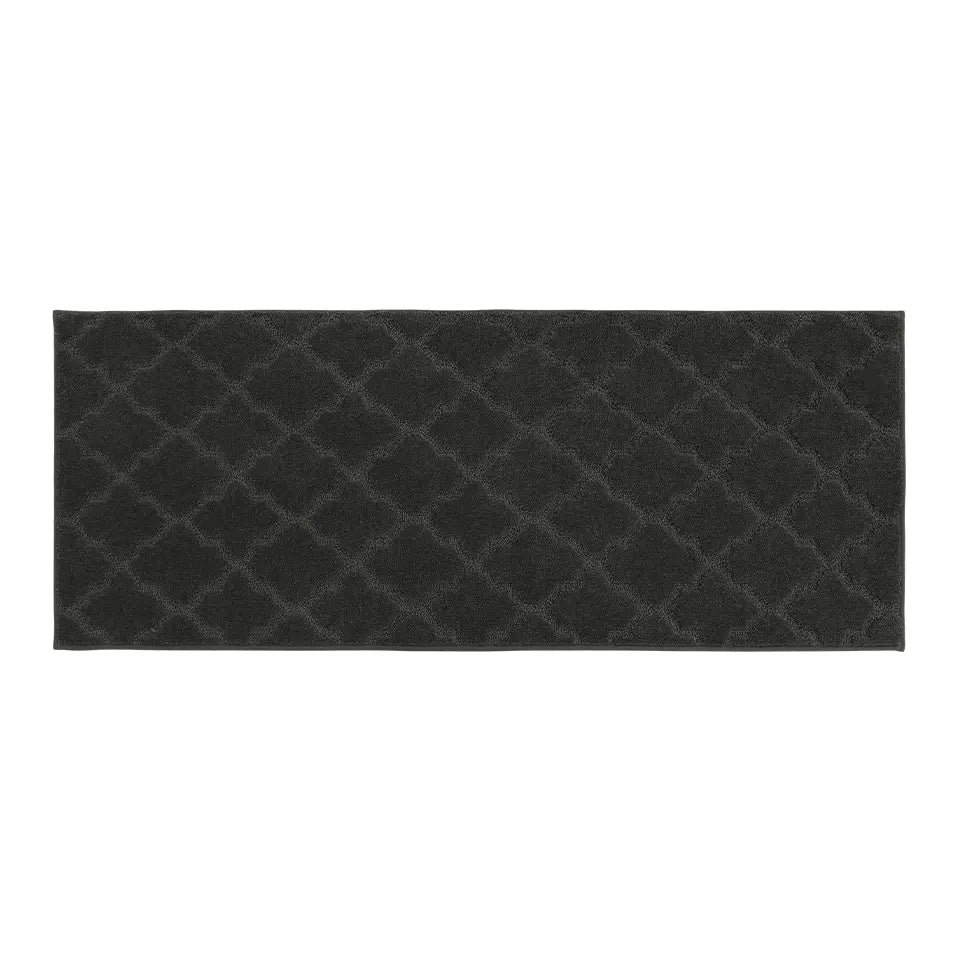 24x60 Black Trellis Scatter Rugs for Kitchen