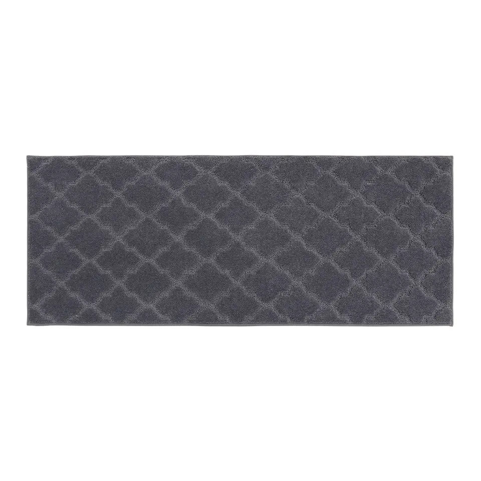 24x60 Dark Grey Trellis Scatter Rugs for Kitchen