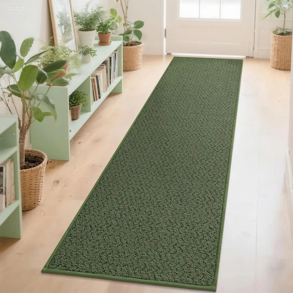 31x120 Green Chevron Front Door Runner