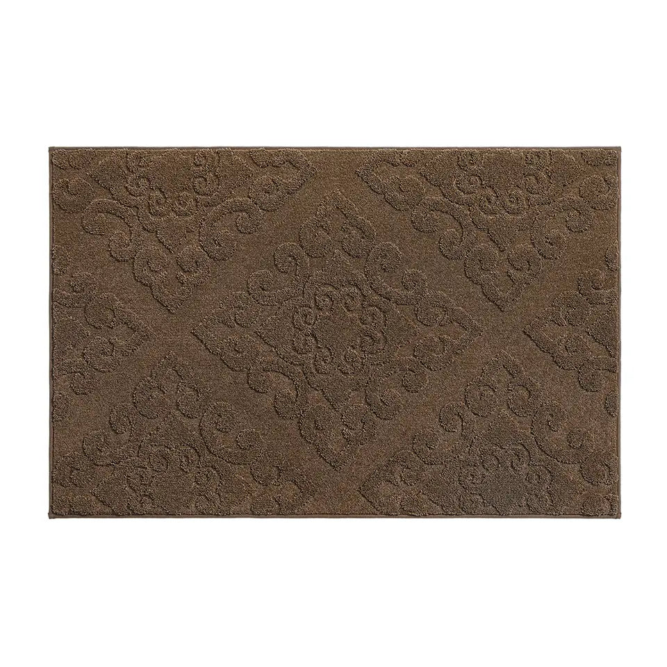 32x48 Brown Elegant Floral Door Mats