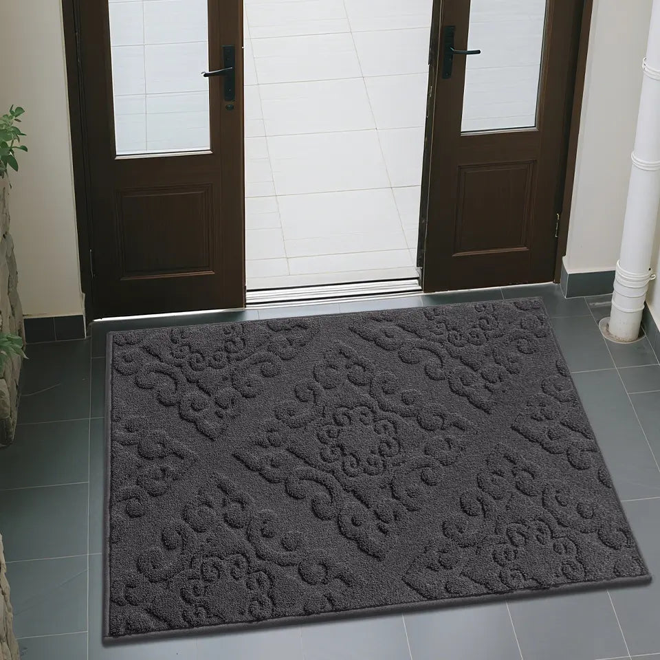 32x48 Elegant Floral Door Mats for Double Wide Door