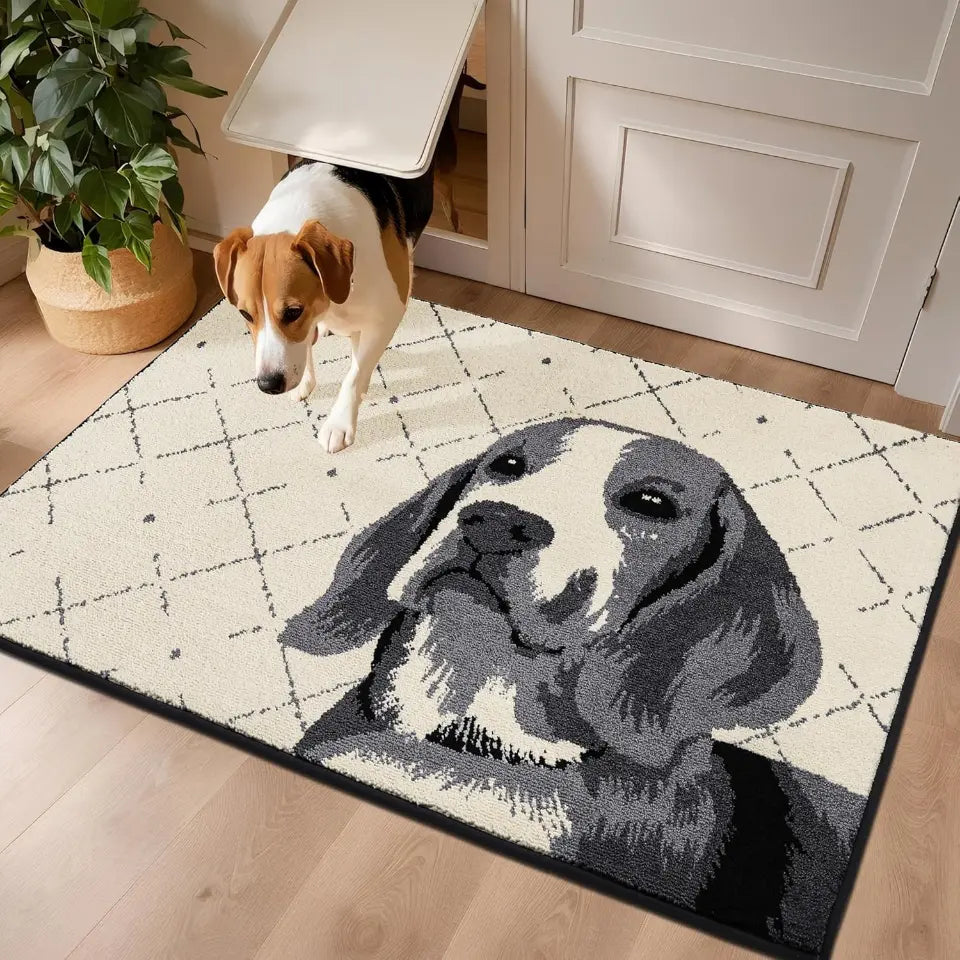 32x48 Grey Dog Welcome Mats