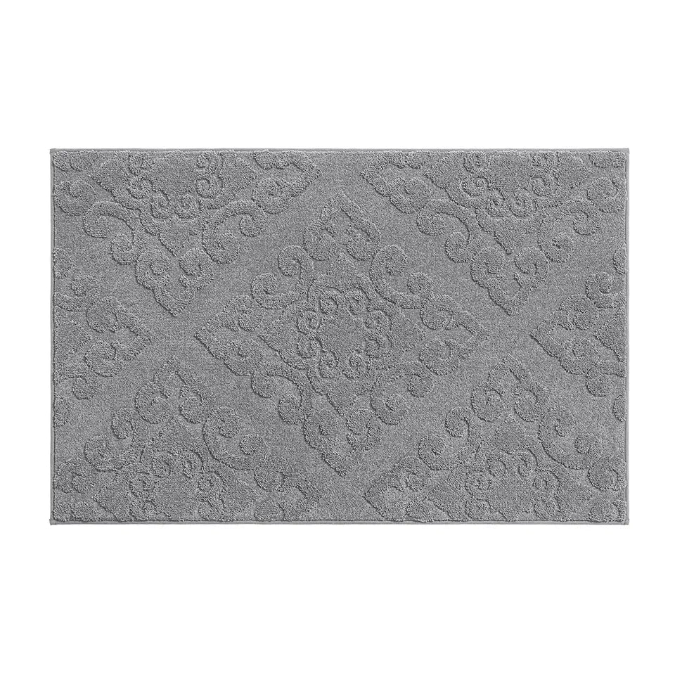 32x48 Grey Elegant Floral Door Mats