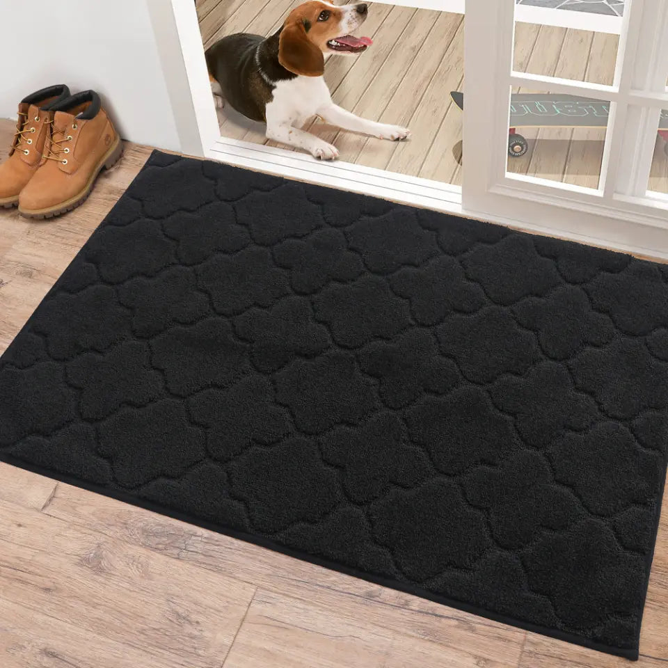 32x48 Large Black Trellis Door Rug Indoor