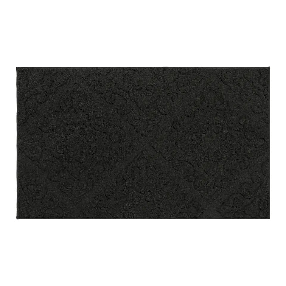 36x60 Black Elegant Floral Door Mats