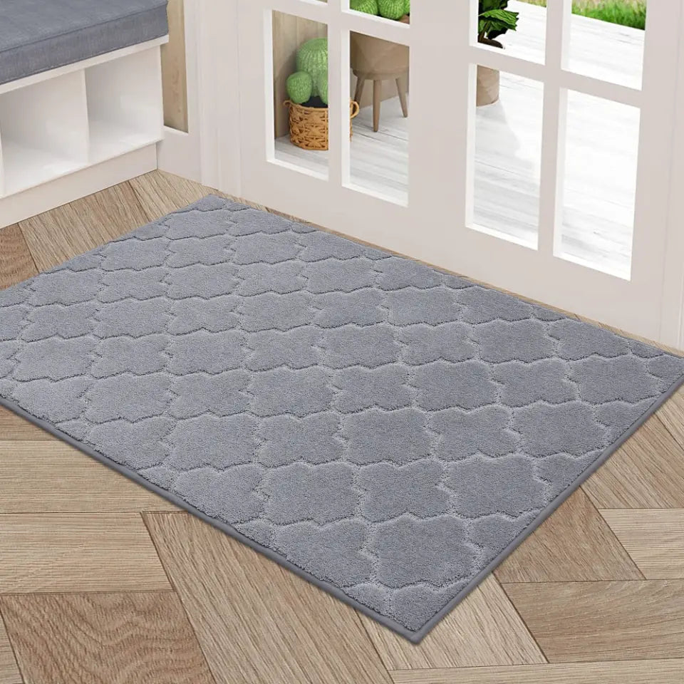 36x60 Large Light Grey Trellis Door Rug Indoor