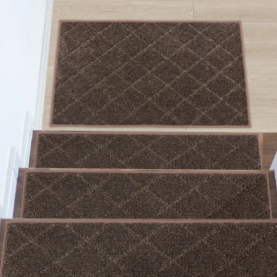 9x28 20x32 Diamond Stair Treads Laying on Stairway