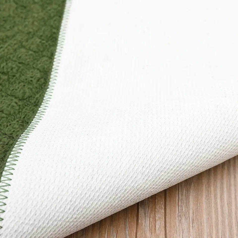 Backing of Green D Shaped Small Kitchen Rugs