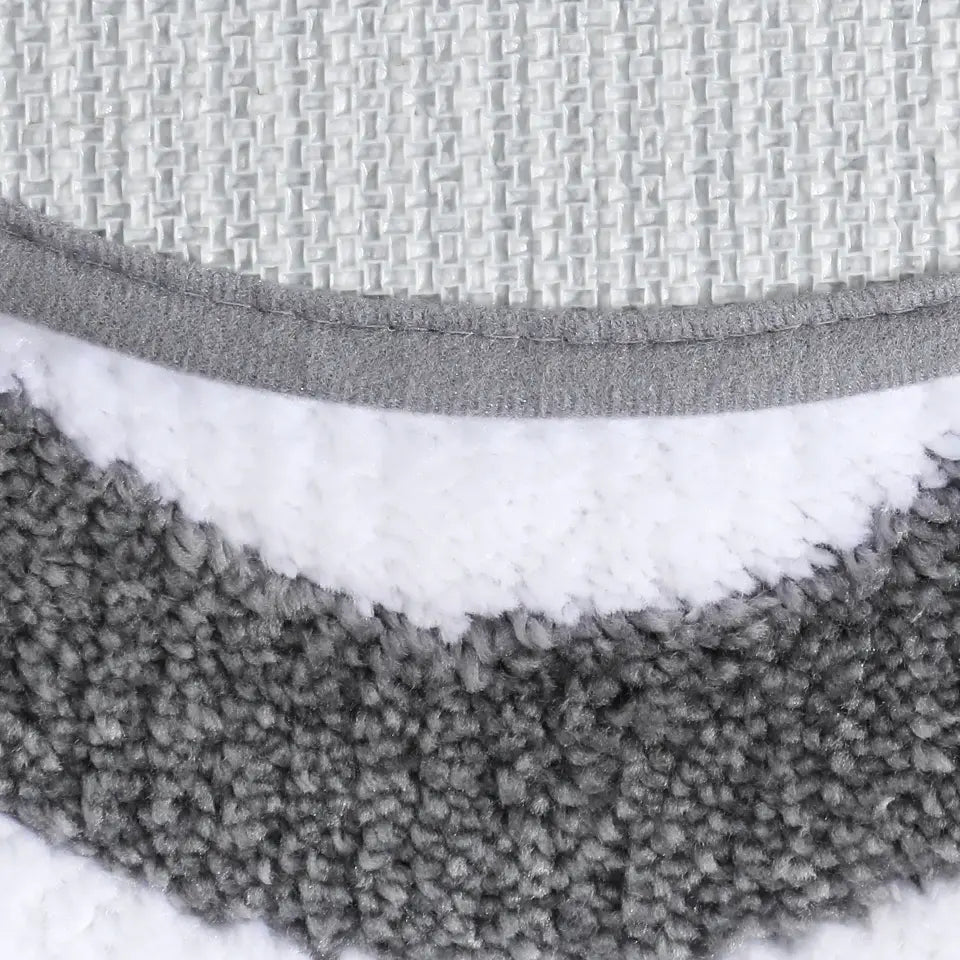 Backing of Grey Luxury Plush Oval Bath Rugs